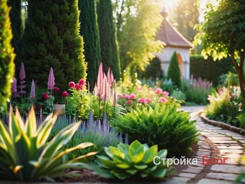 Комбинирование растений и газона