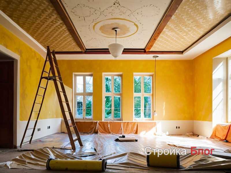 Обработка стен грунтовкой для улучшения сцепления